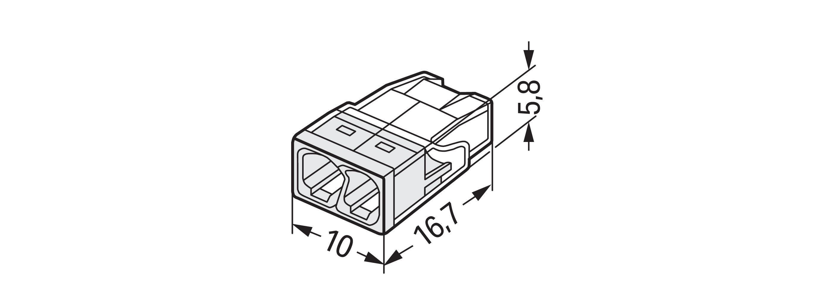 100 STK WAGO GmbH & Co. KG Verbindungsdosenklemme 2x 0.5-2.5 weiß 2273-202