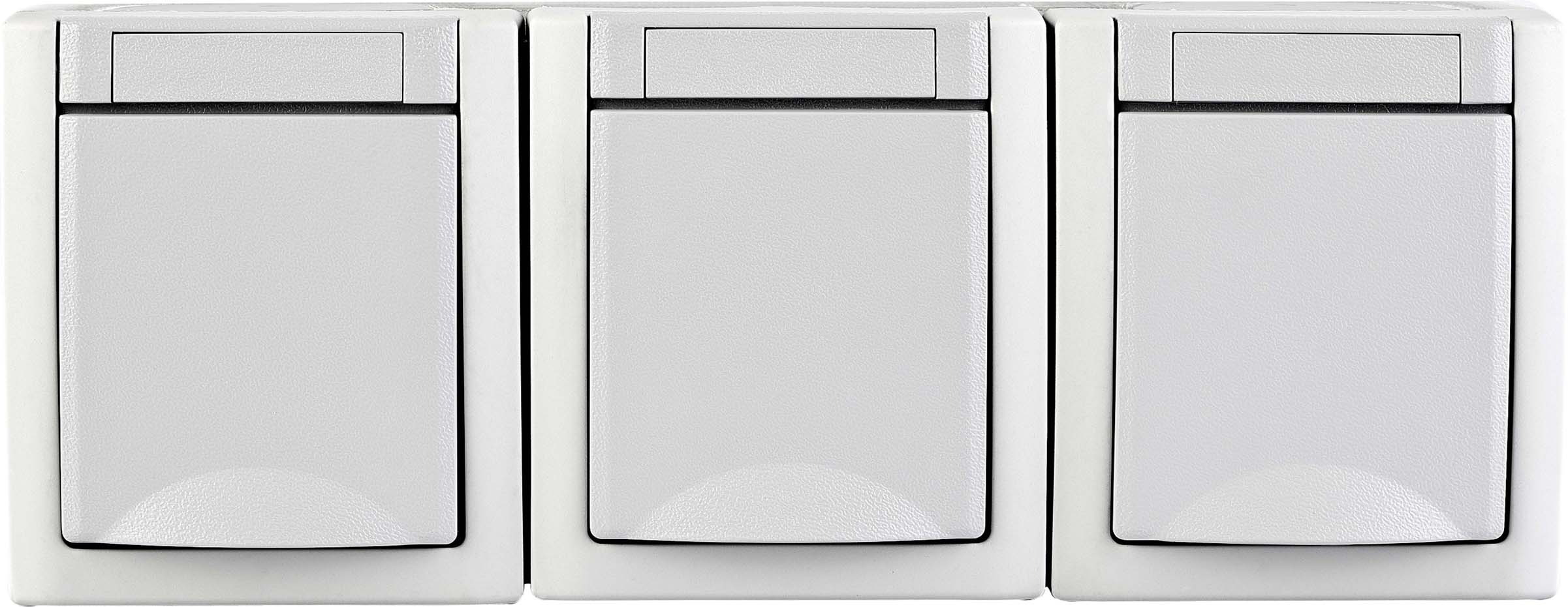 HHG Steckdose 3-fach waager. FR-AP weiß 90591599-DE