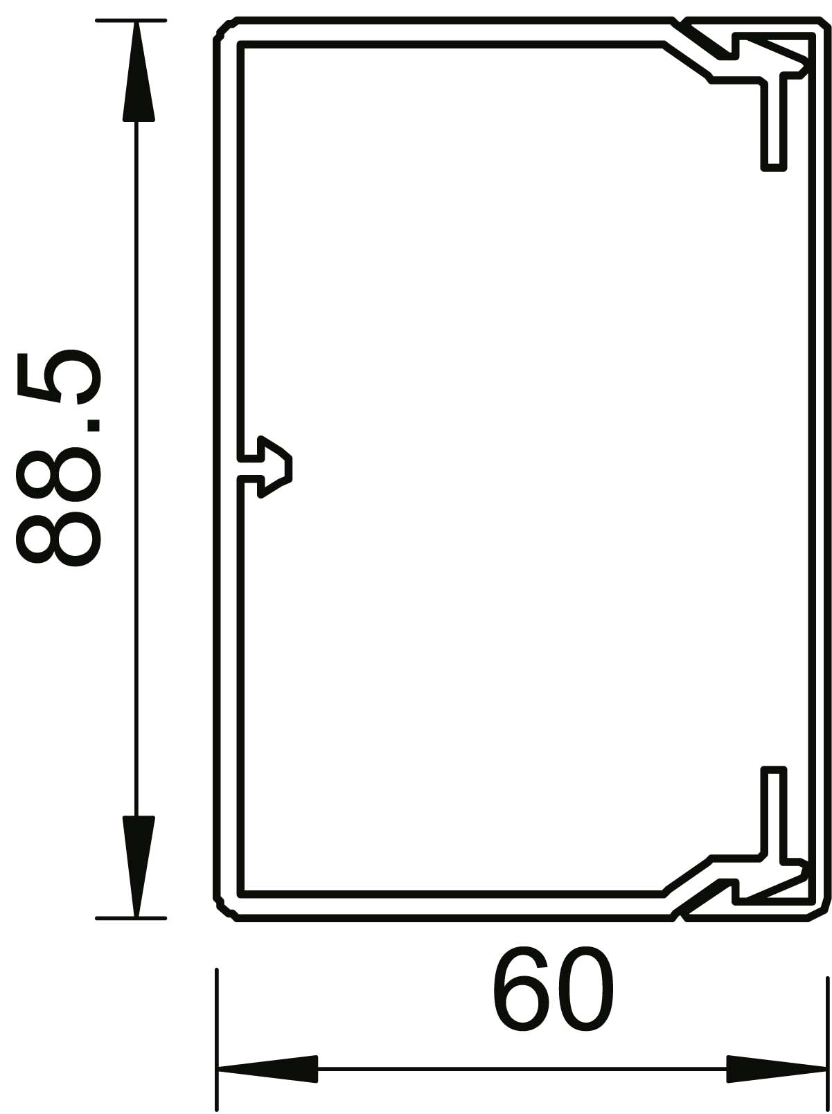 2 M OBO Bettermann Vertr Wand-/Deckenkanal 60x90x2000mm rws WDKH-60090RW