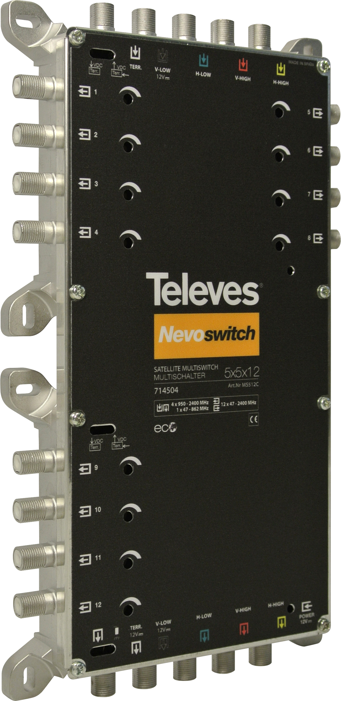 Televes Multischalter 5 in 12 Guß NEVO recpower kask. MS512C