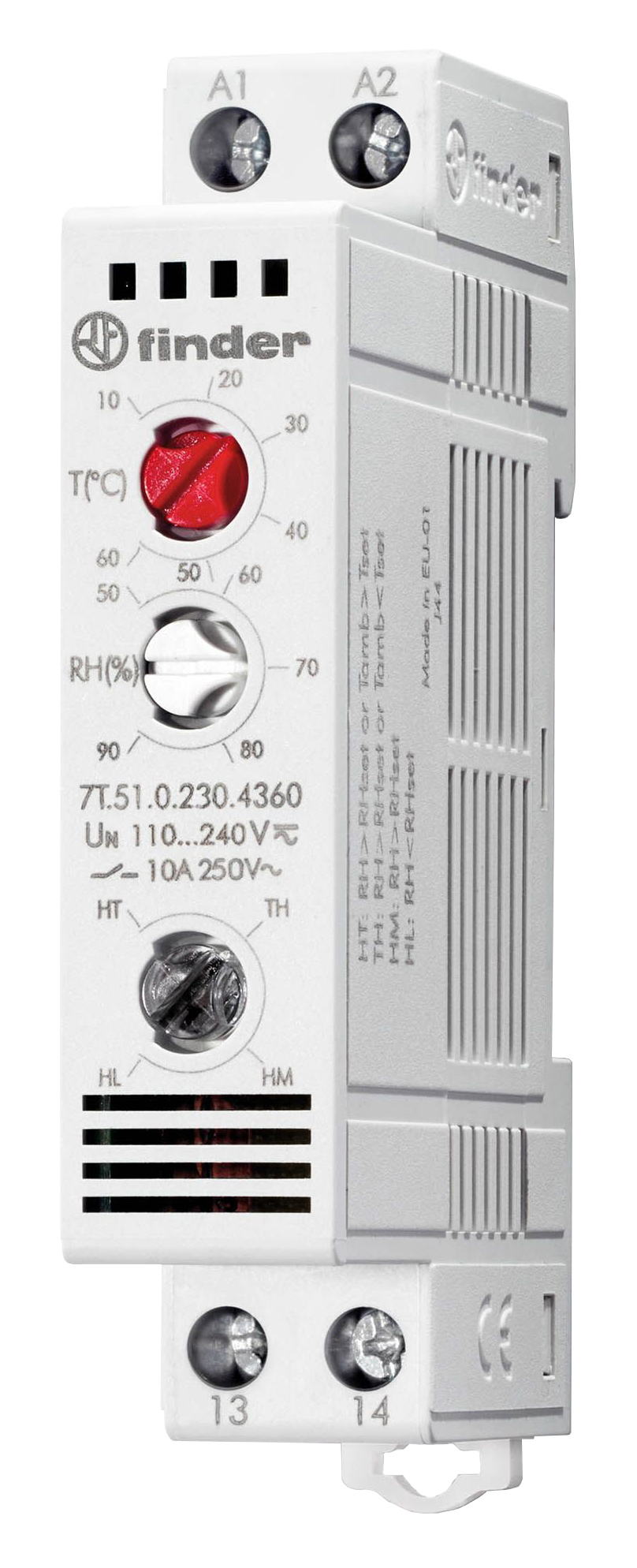 Finder Multi-Thermo-/Hygrostat 1S 10A 110-230VAC 7T.51.0.230.4360