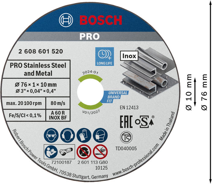 Bosch Power Tools Trennscheibe 2608601520 2608601520(VE5)