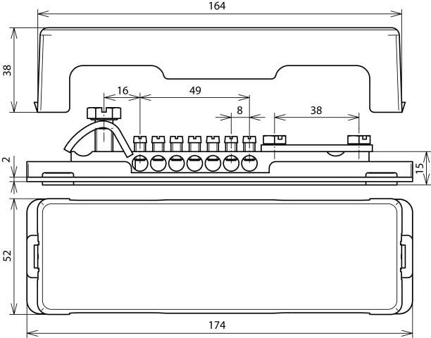 DEHN Potentialausgleichschiene 7x2,5-16 Fl 30x3,5 PAS 9AK