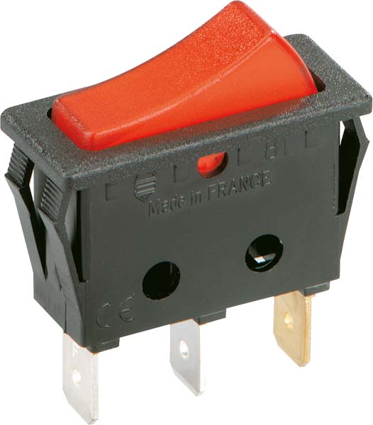 Bachmann EB-Wippenschalter sw/rt,16(8)A250V 1p. 924.112