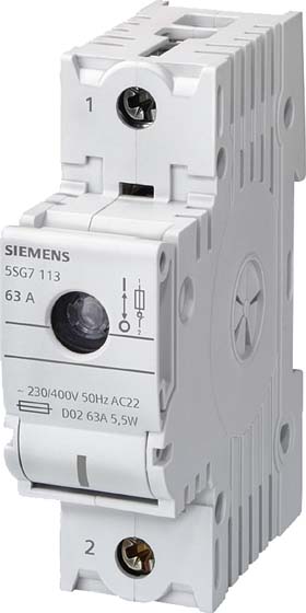 Siemens Dig.Industr. Neozed-Lasttrennschalter D02,1-pol.,T=70mm 5SG7113