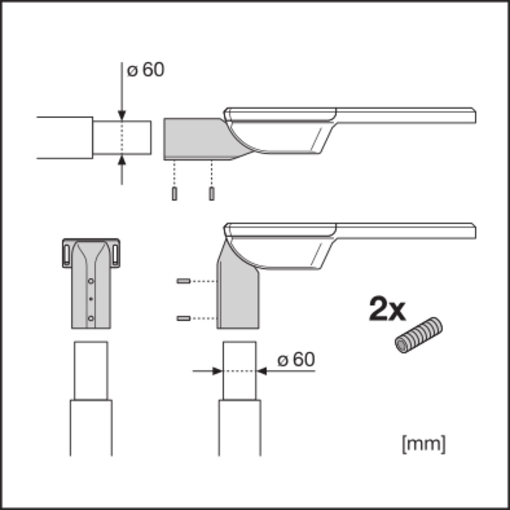 Ledvance LED-Mastleuchte 730, Z48-60 SLFL.SMP25W730RV25ST