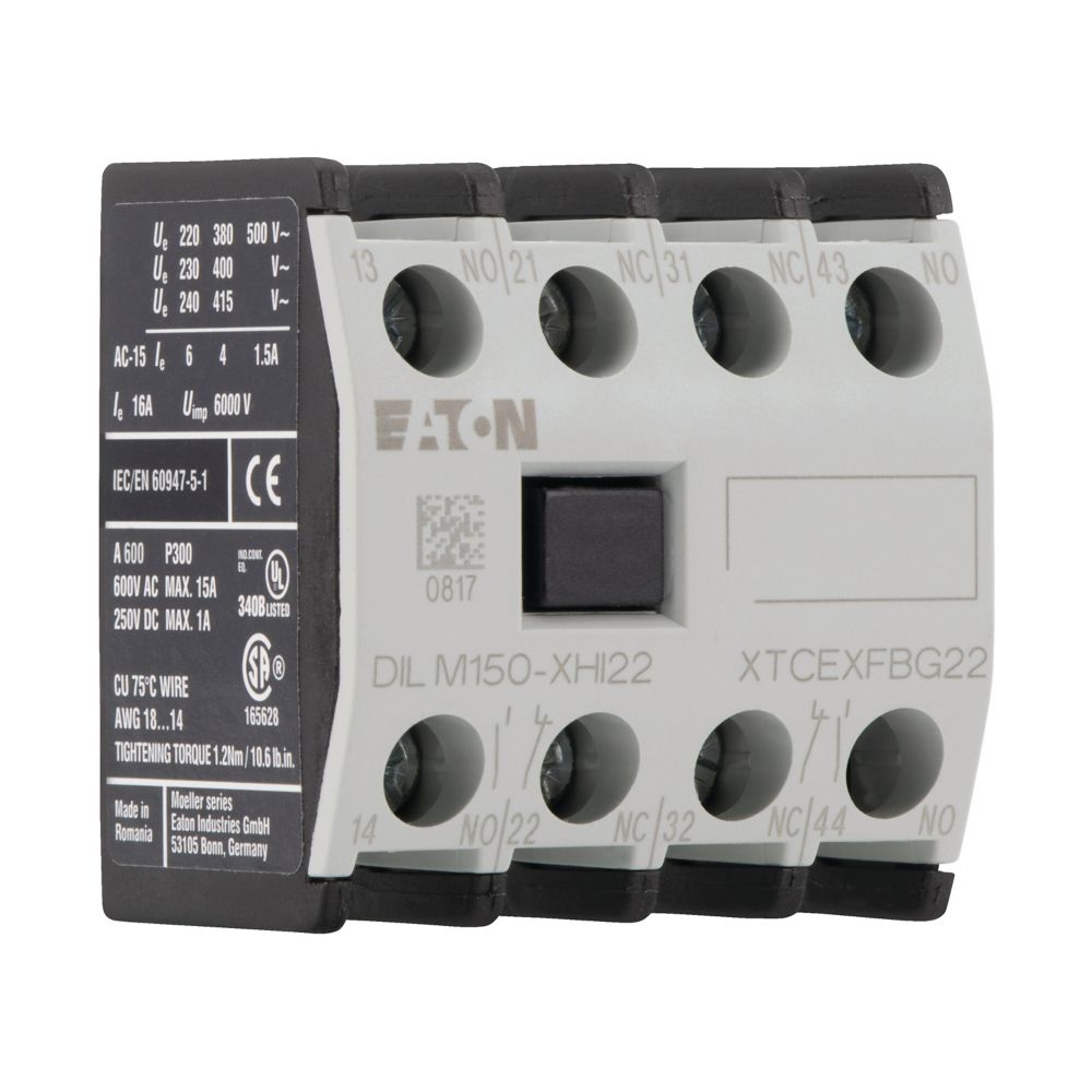 Eaton (Moeller) Hilfsschalterbaustein 4p. 2S2Ö DILM150-XHI22 Eaton (Moeller) Hilfsschalterbaustein 4p. 2S2Ö DILM150-XHI22