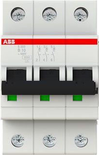 ABB Stotz S&J Sicherungsautomat B,6kA,10A,3P S203-B10