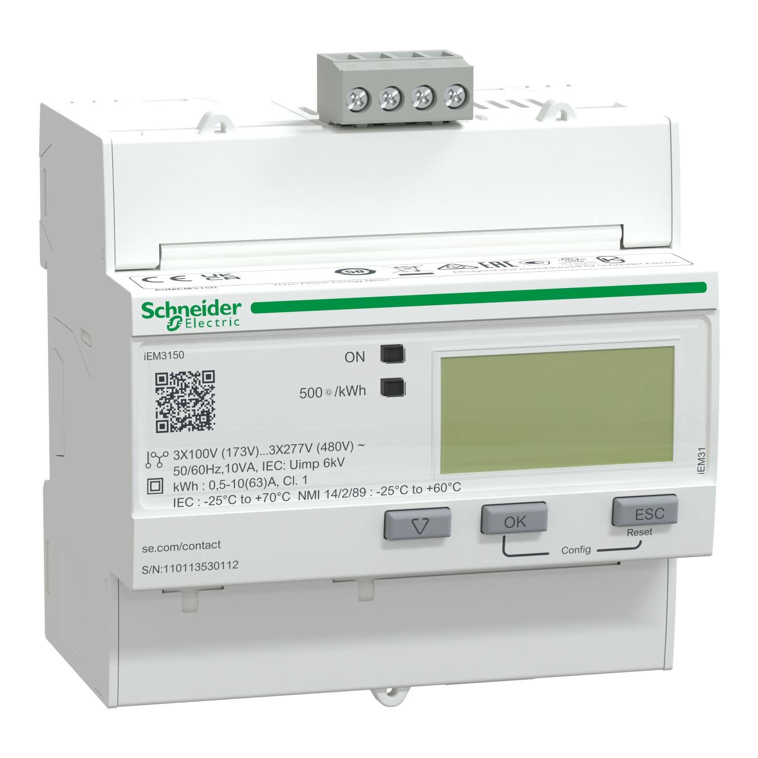 Schneider Electric Energiezähler IEM3150 3P+N 63A Modbus A9MEM3150