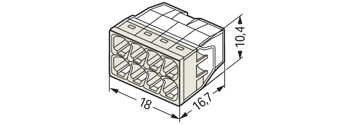 50 STK WAGO GmbH & Co. KG Verbindungsdosenklemme 8x 0.5-2.5 2273-208