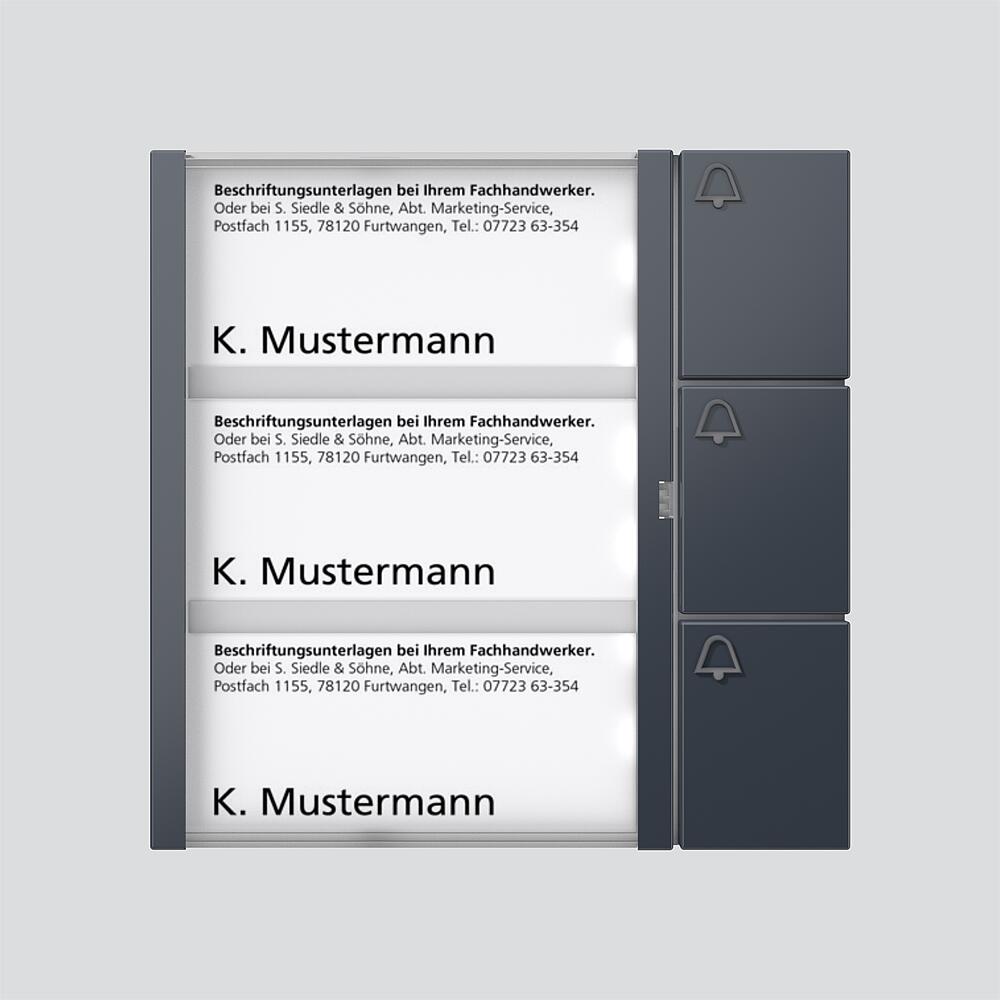 Siedle&Söhne Bus-Tasten-Modul anthrazitgrau BTM 650-03 AG