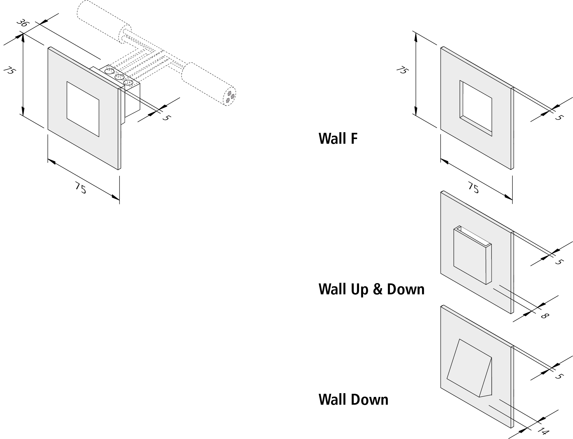 Hera LED-Wall F ww edelstahloptik 20202720208 EEK G (Spektrum A bis G )