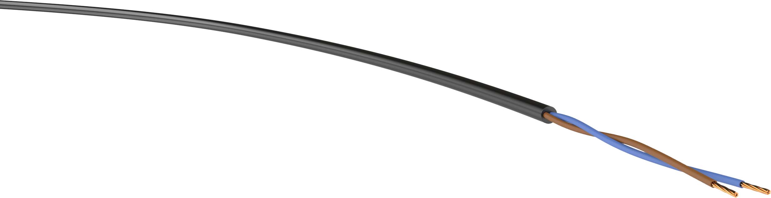 100M H05VV-F 2x1,0 schwarz Eca Ring PVC-Schlauchleitung