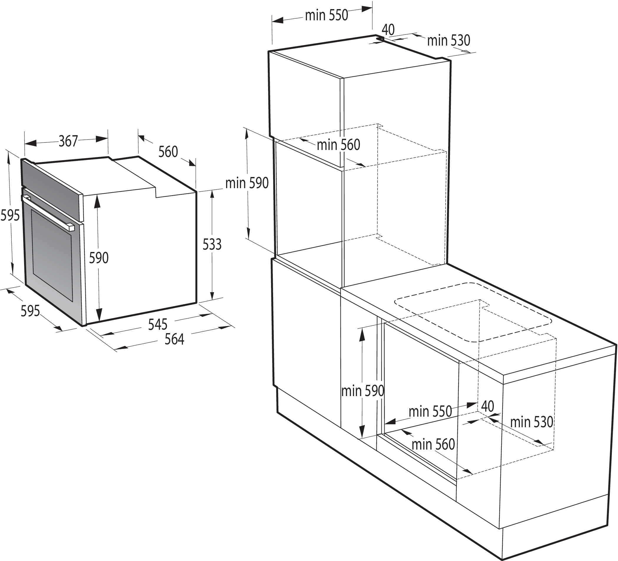 Hisense Gorenje DA EB-Backofen Pyrolyse/Da Heißluft,ExtraSteam BPS6737E14X