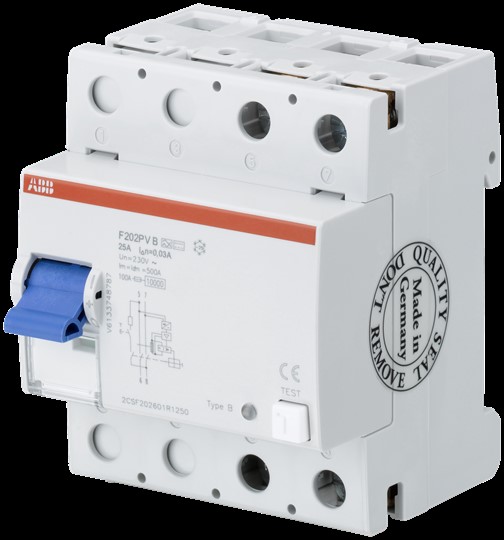 ABB Stotz S&J FI-Schutzschalter 2P,TypB+,25A,30mA F202B+25/0,03 ABB Stotz S&J FI-Schutzschalter 2P,TypB+,25A,30mA F202B+25/0,03
