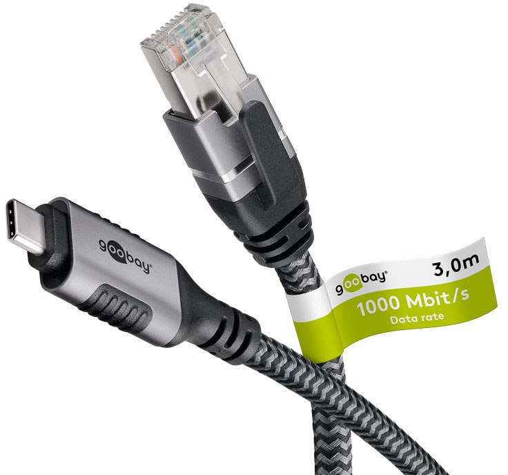 Wentronic Ethernet-Kabel USB-C 3.1 auf RJ45,3m 70699