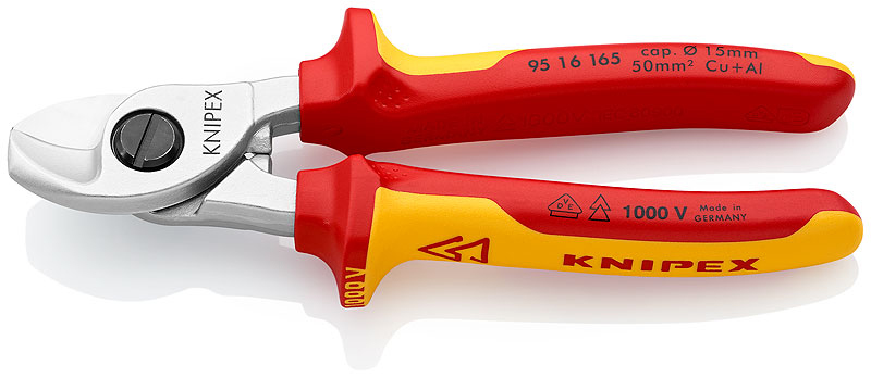 Knipex-Werk Kabelschere isoliert, 165mm 95 16 165