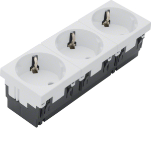 Tehalit Schuko-Steckdose Mosaik 3-fach 45x135 ESR333 ws