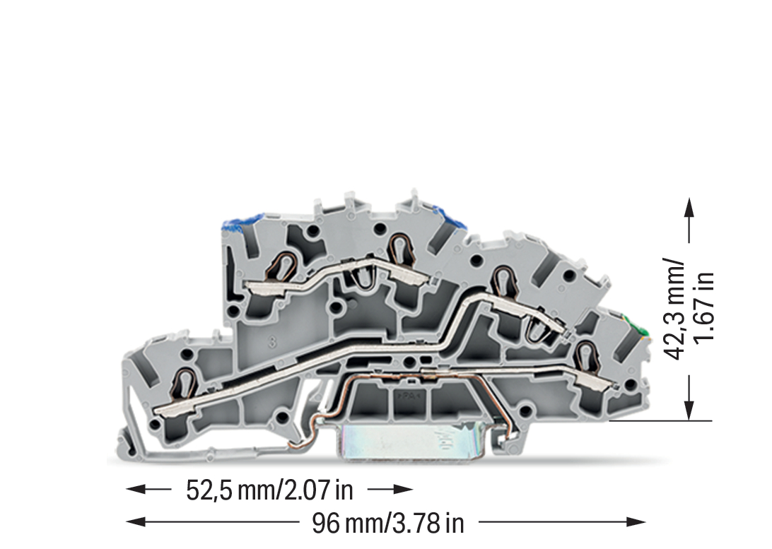 WAGO GmbH & Co. KG Installationsetagenklemme 4mm² N/L/PE grau 2003-7646