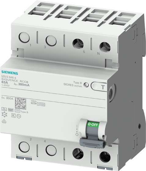 Siemens Dig.Industr. FI-Schutzschalter Typ B, 30mA , 25A 5SV3322-4