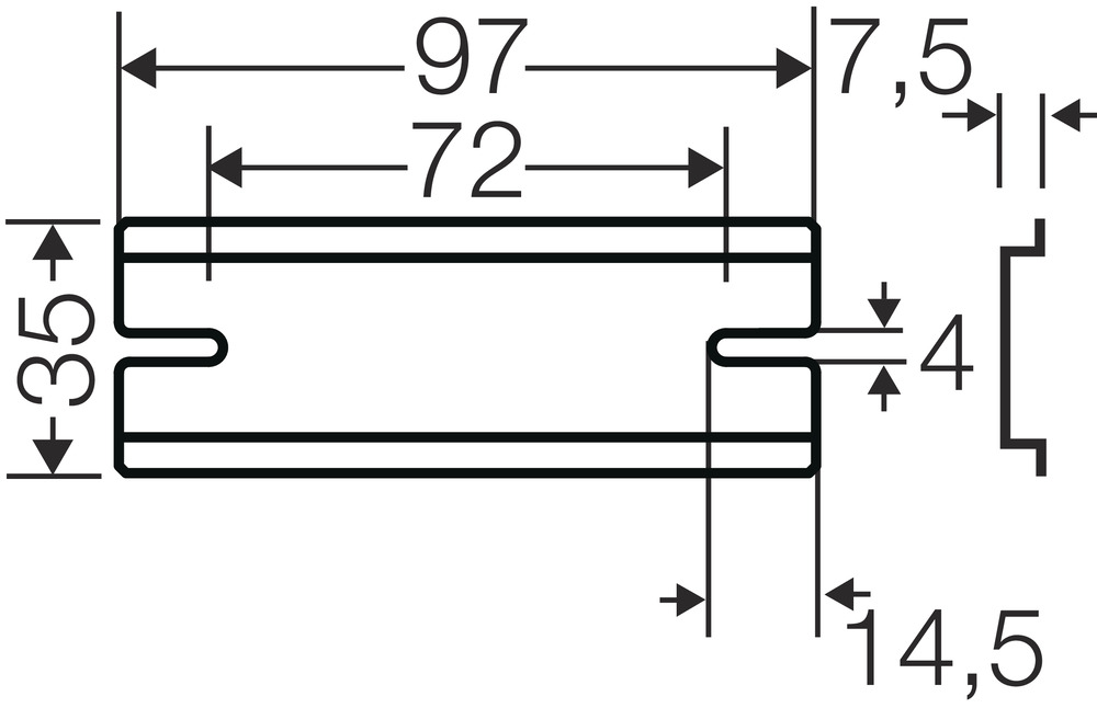 Hensel Tragschiene XXmm für KF06... DK TS 06