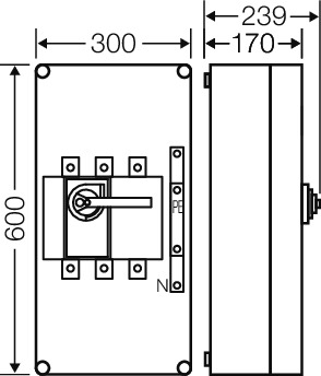 Hensel Lastschaltergehäuse 400A,3pol.+PE+N Mi 7445 Hensel Lastschaltergehäuse 400A,3pol.+PE+N Mi 7445