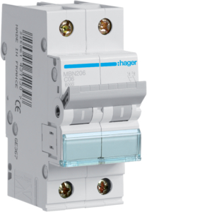 Hager Leitungsschutzschalter 2pol. B-6A, 6kA MBN206