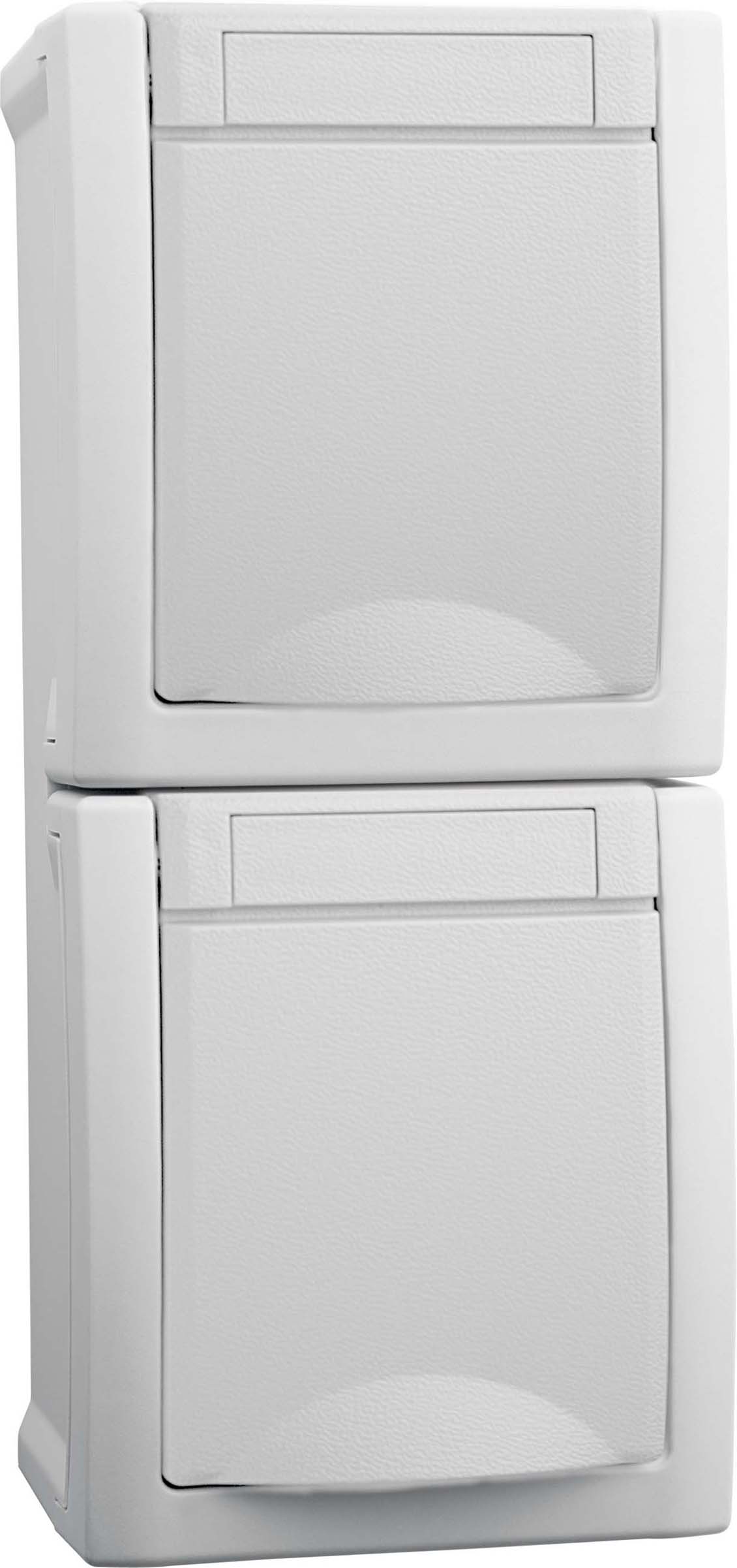 HHG Steckdose 2-fach senkrecht FR-AP weiß 90591186-DE