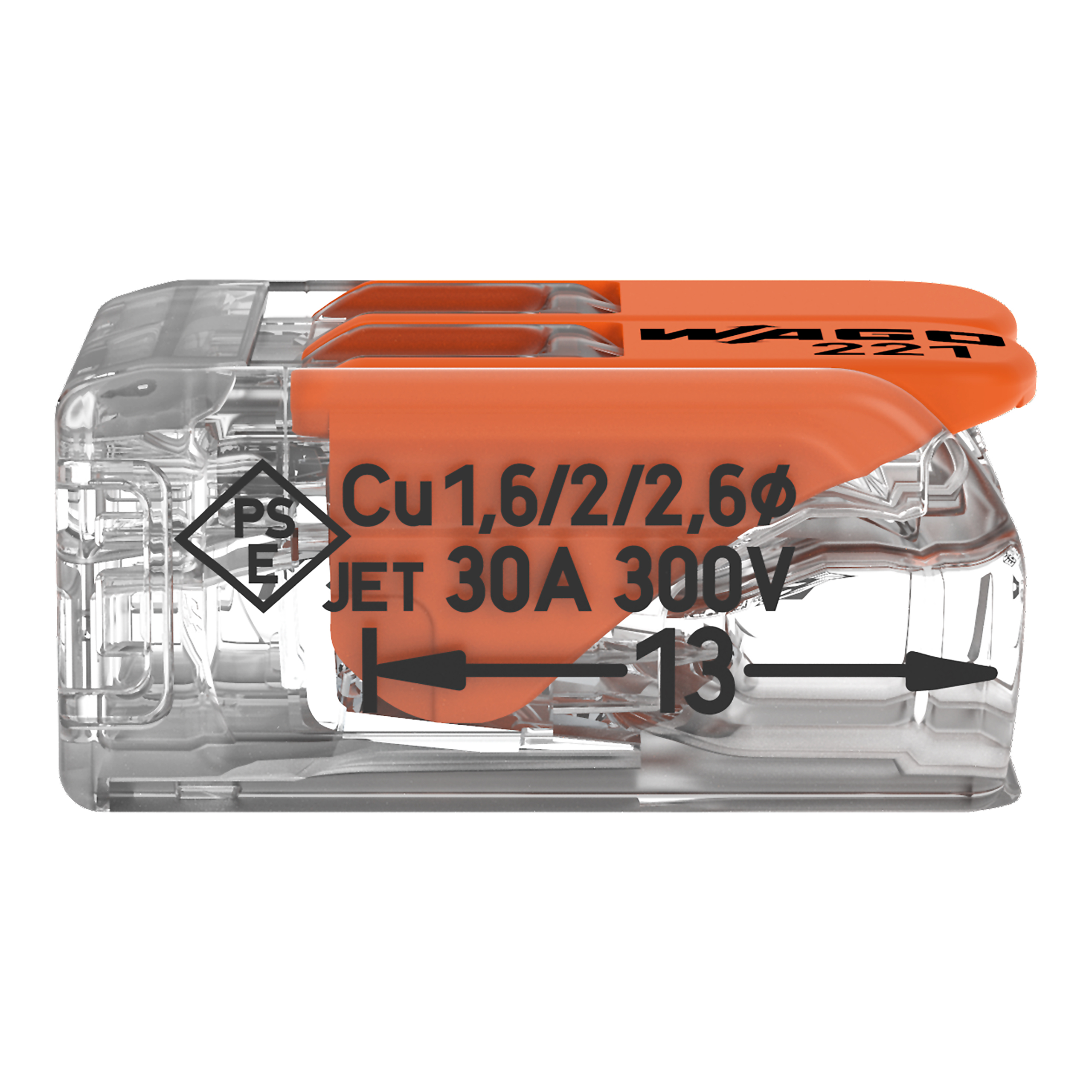 50 STK WAGO GmbH & Co. KG Compact-Verbindungsklemme 2-Leiter bis 6qmm 221-612