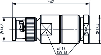 Telegärtner BNC Kabelstecker löt/schr. für RG213 100023344