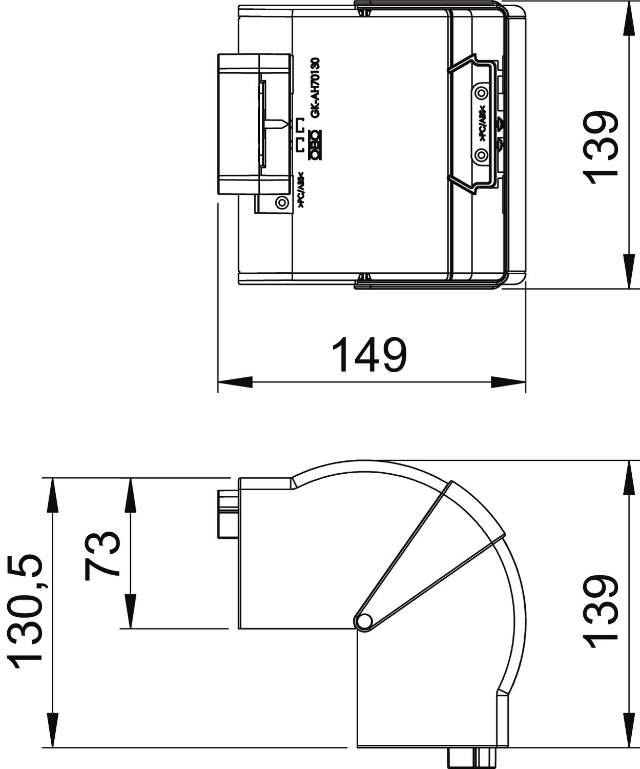 OBO Bettermann Vertr Außeneck 70x130mm rws GK-AH70130RW