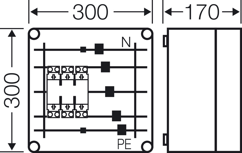 Hensel Sicherungsgehäuse 1xNH00 3p. 250A 5p Mi 6212