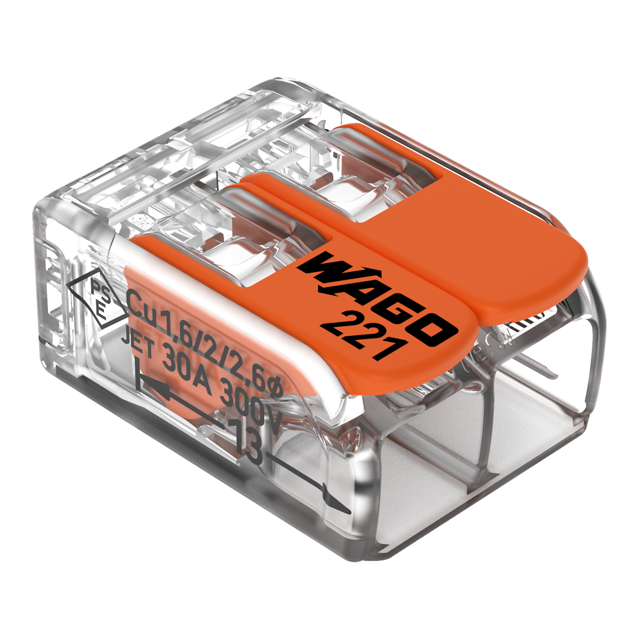 50 STK WAGO GmbH & Co. KG Compact-Verbindungsklemme 2-Leiter bis 6qmm 221-612