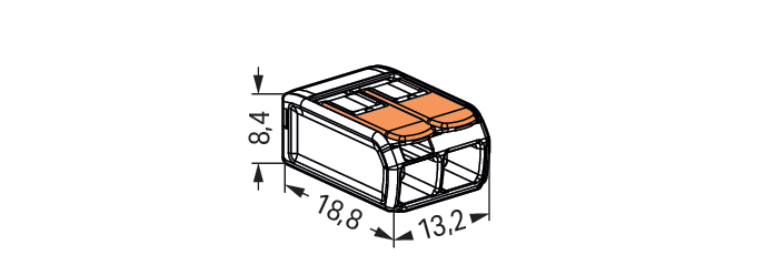 100 STK WAGO GmbH & Co. KG Compact-Verbindungsklemme 2-Leiter bis 4qmm 221-412