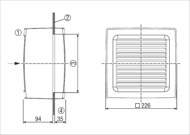 Maico Ventilator 150mm, selbststätig EVN 15