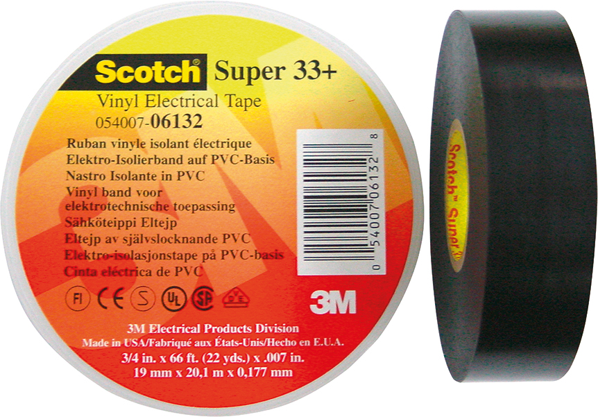 3M Deutschland PVC Elektro-Isolierband 19 mm x 6 m, sw ScotchSuper33+ 19x6