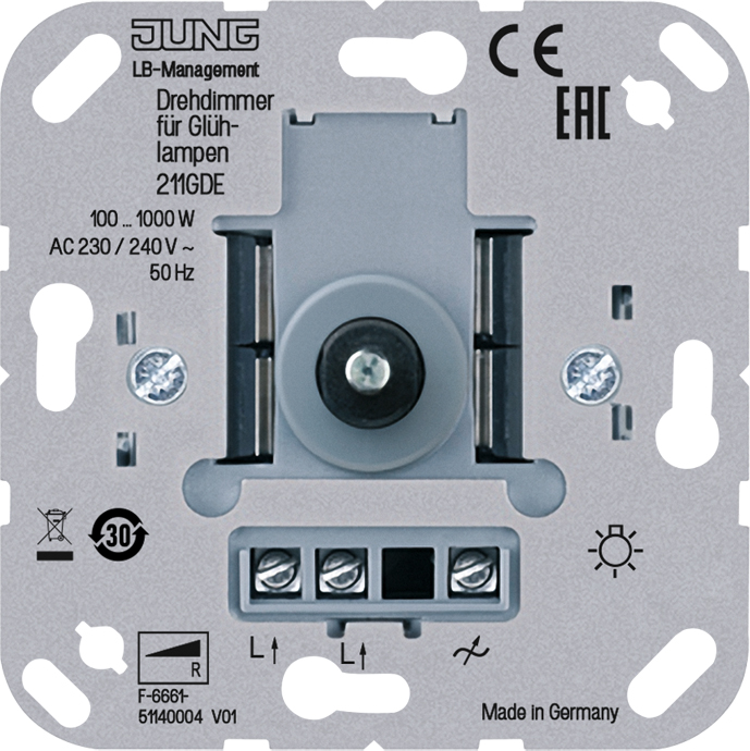 Jung Drehdimmer mit Druckschalter 211 GDE
