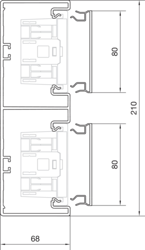 2 M Tehalit Brüstungskanal-Unterteil zu BR 68x210mm vw BR652101D9016