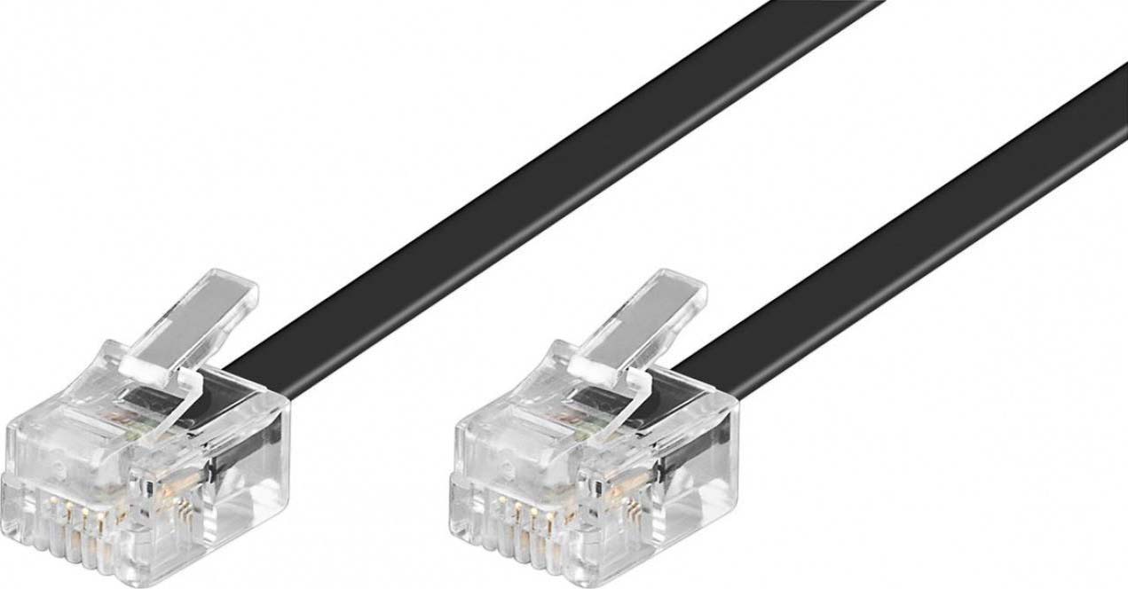 Wentronic RJ11 Anschlußkabel 6m,sw,St/St 50318