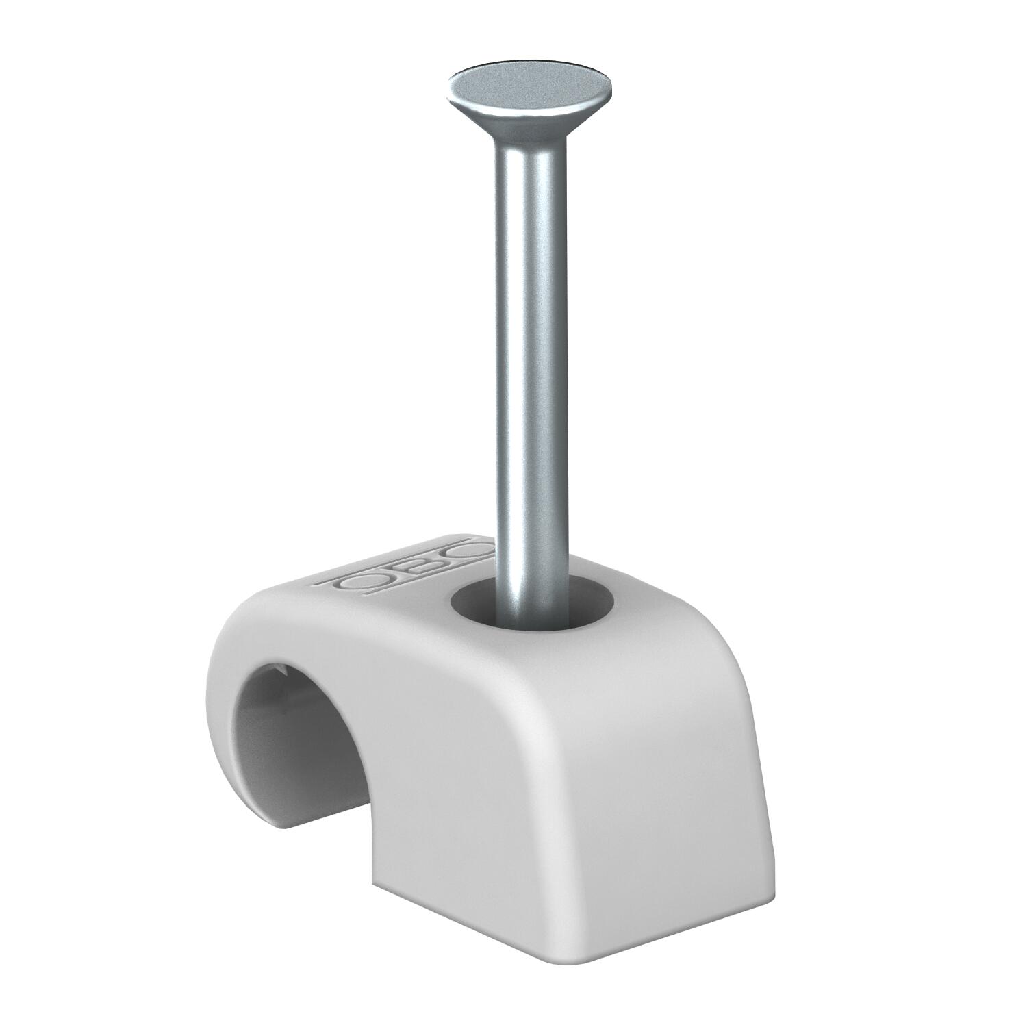 100 STK OBO Bettermann Vertr Haft-Clip m.Nagel 7-12mm L25 PP lgr 2026 25 LGR