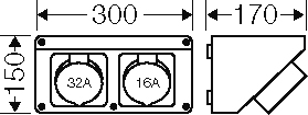 Hensel Mi Connection Box 32A,5p,400V,6h Mi CB 12