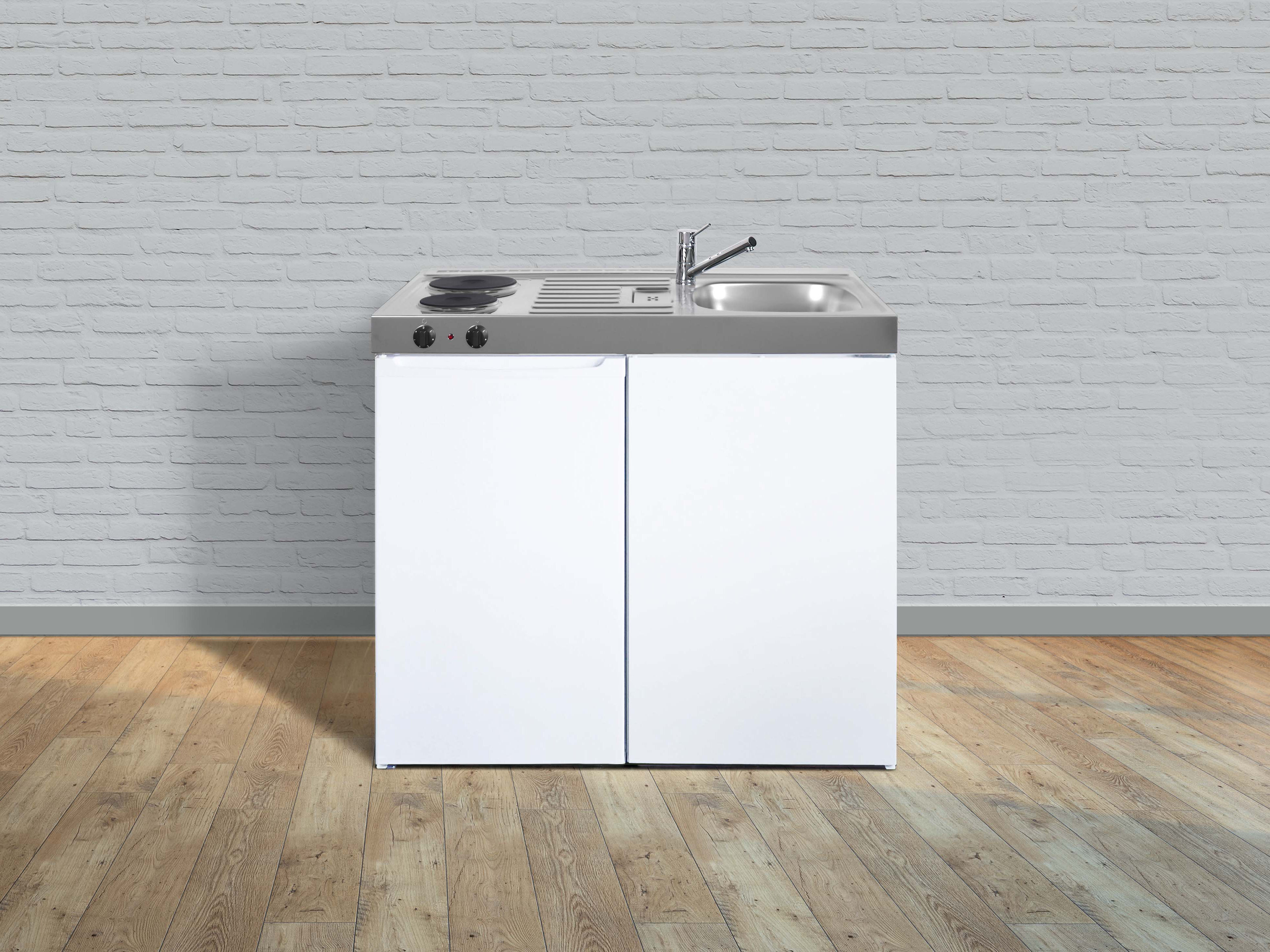 Stengel Miniküche Easyline weiß ME100KSSVEKFliBre
