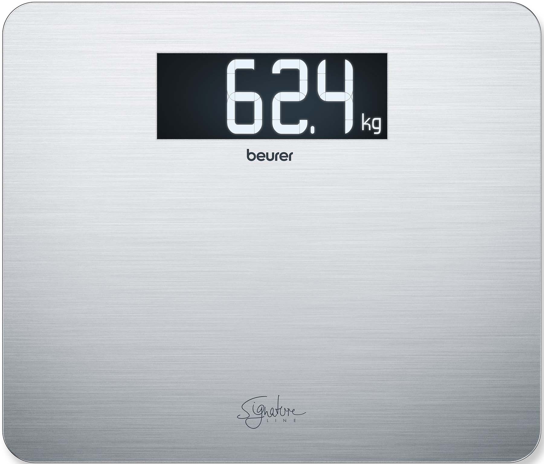 Beurer Edelstahlwaage XXL-Display SignatureLine GS 405 Edelstahl Sig