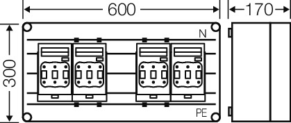 Hensel Sicherungsgehäuse 4x3xNH00 250A 5p Mi 6465 Hensel Sicherungsgehäuse 4x3xNH00 250A 5p Mi 6465