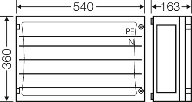 Hensel Sammelschienengehäuse 540x360mm 250A 5p. FP 3402