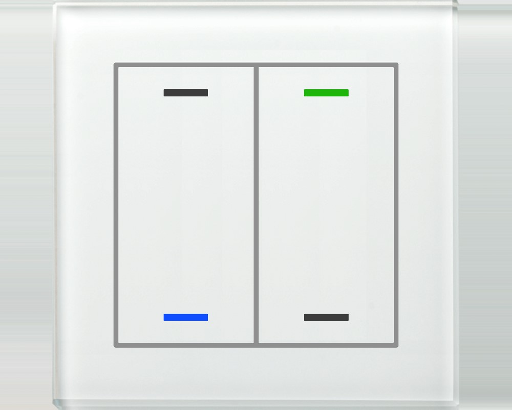 MDT technologies Glastaster II Light 2-fach RGBW, weiß, neutral BE-GTL2TW.01