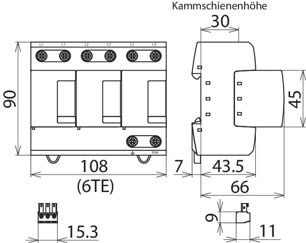 DEHN Kombi-Ableiter DEHNventil M DV M TNC 255 FM