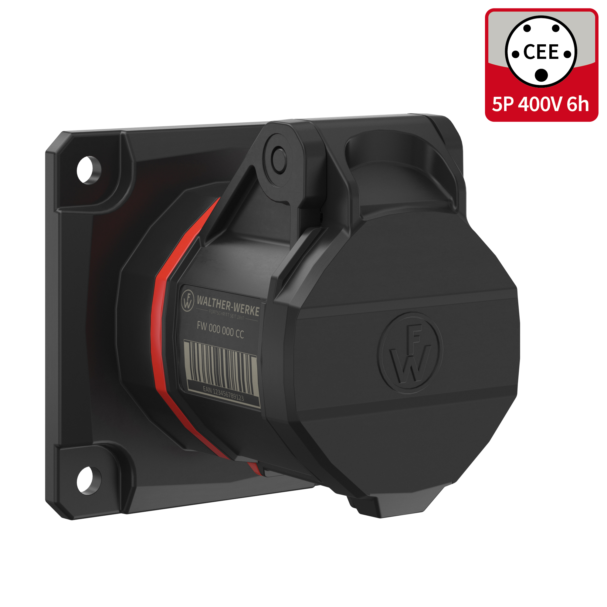 Walther Werke CEE NEO Anbaudose gerade 16A 5P 6h IP54 FW410506CC