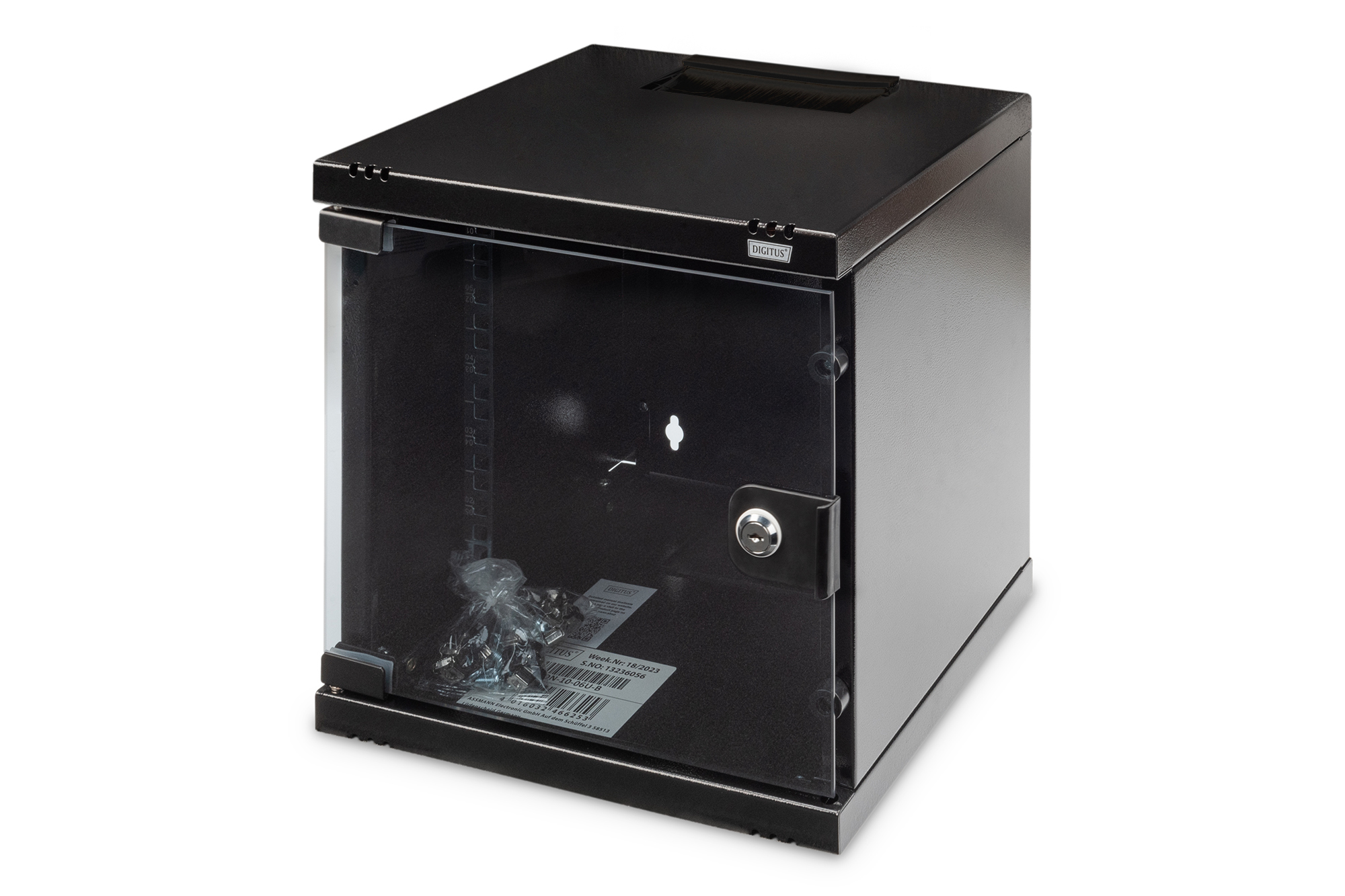 Assmann Electr. Wandschrank 6HE RAL9005 300mm tief DN-10-06U-B