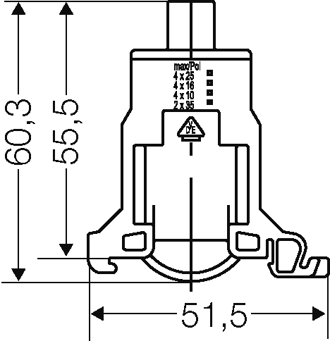 Hensel Verbindungsklemme N/PE,35qmm KKL 25